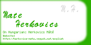 mate herkovics business card